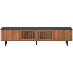 TV LOWBOARD walnuss schwarz modern 190cm stauraum