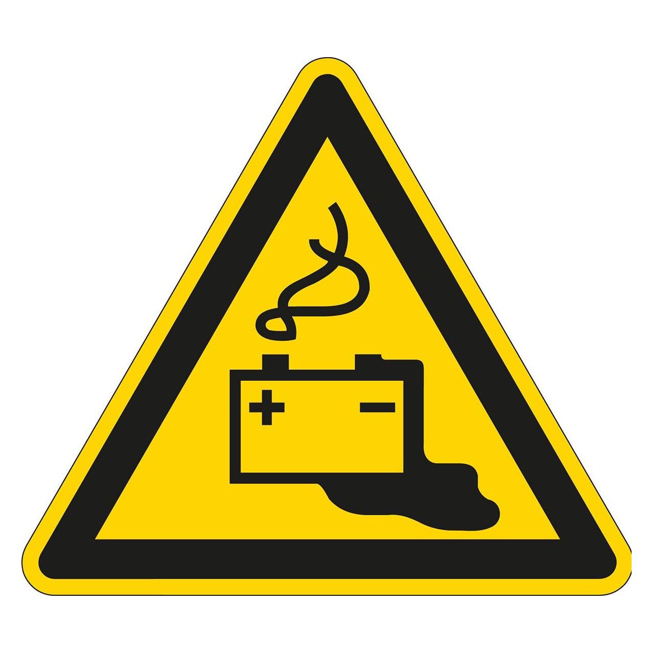 Brady ISO 7010 PIC W026, B-7527, Warnschilder - Warnung vor Gefahren durch Batterien, Polypropylen (252220)