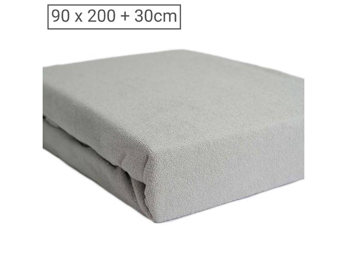 Einzelbett Luxus Frottee Fixleintuch, 80% Baumwolle, 20% Mikrofaser, silber, 90 x 200 cm