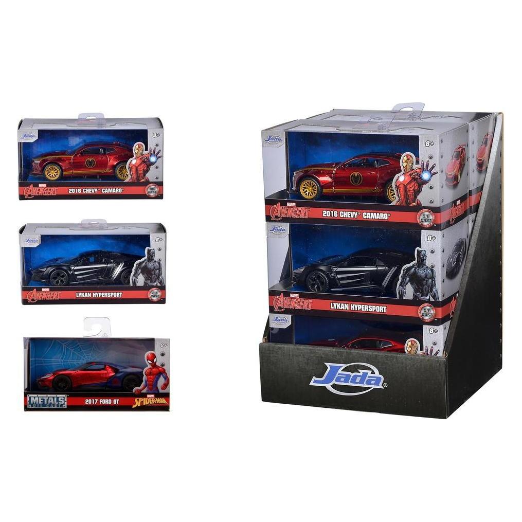 Simba Marvel Assorted Vehicles 1:32 (2 x Iron Man 2x Spider-Man and 2x Black Panther) (9324081300W01)