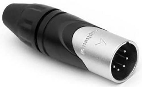 Amphenol AX5M XLR-Steckverbinder Stecker, gerade Polzahl: 5 Schwarz, Silber 1St.