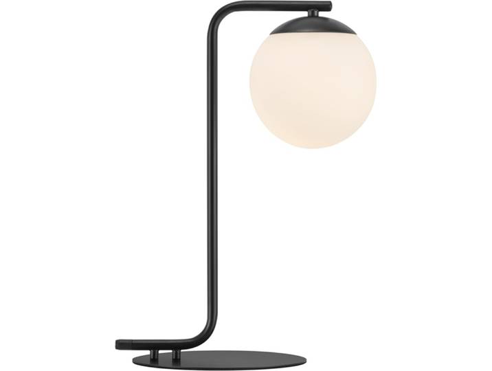 Grant lampe de table Ø 14\,5 cm blanc opalin / noir