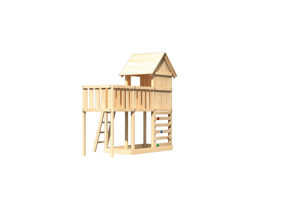 KARIBUHOLZT Akubi Stelzenhaus Frieda natur ABP+Kletterwand 16938206