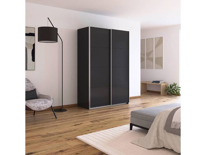 Armoire - Uni 136cm Gris/Gris métallisé