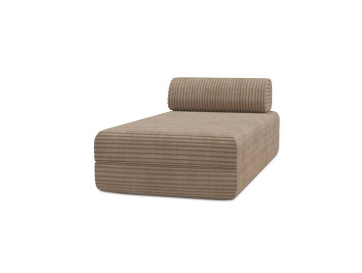 Méridienne convertible et modulable 3 places en velours marron
