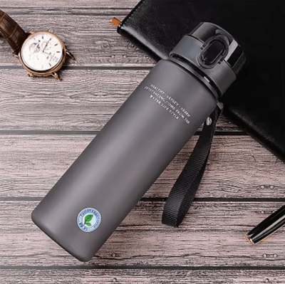 Uplift Curations BPA Free Leak Proof Sports Water Bottle High Quality Portable Drink Bottle For Travel & Hiking (400ml 560ml) grey 400ml