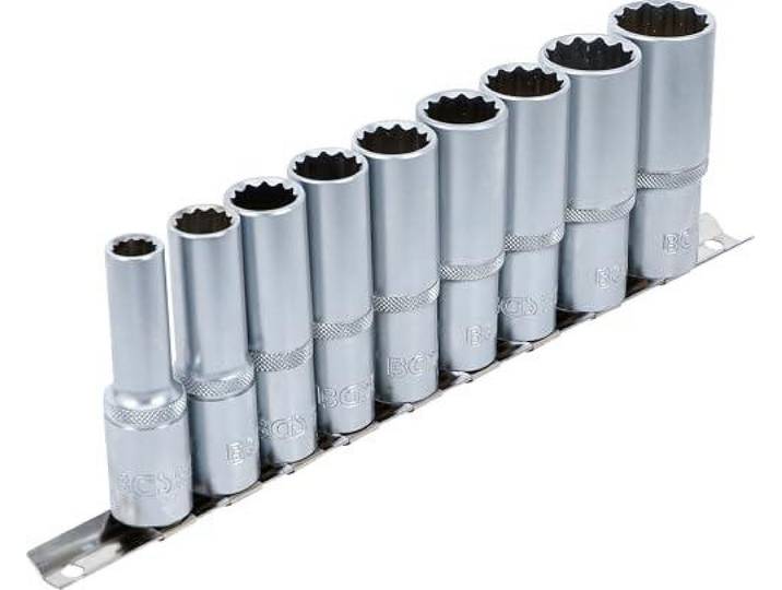 BGS 5253 Jeu de douilles\, profondes\, 12 pans\, 12\,5 (1/2)\, 9 pcs.