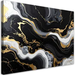BILD auf Leinwand, Abstrakt Marmor Glamour schwarz gold