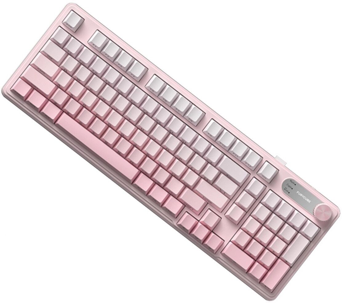 INF Clavier 98 touches marquage latéral tri-mode (filaire+2.4G+Bluetooth) RGB avec keycaps PBT gasket et molette avec affichage