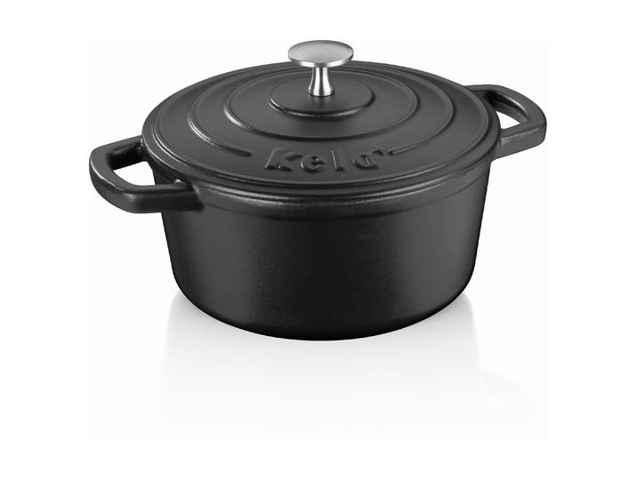 Bräter KELA Bräter rund 21 cm Ø, 2,5 L , schwarz, H:10cm Ø:21cm, Töpfe, Bräter