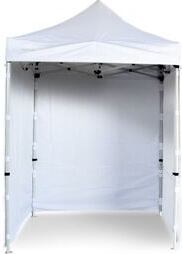 Faltpavillon 2x2m Stahl Standard - 4 Stück volle Seitenwände - Weiß