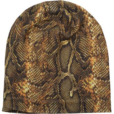 Beanie STYLEBREAKER "Beanie Mütze Glitzer Schlangen Muster", Herren, gelb, Obermaterial: 50% Viskose CV. 50% Polyester PES., Modisch, Mützen Beanie