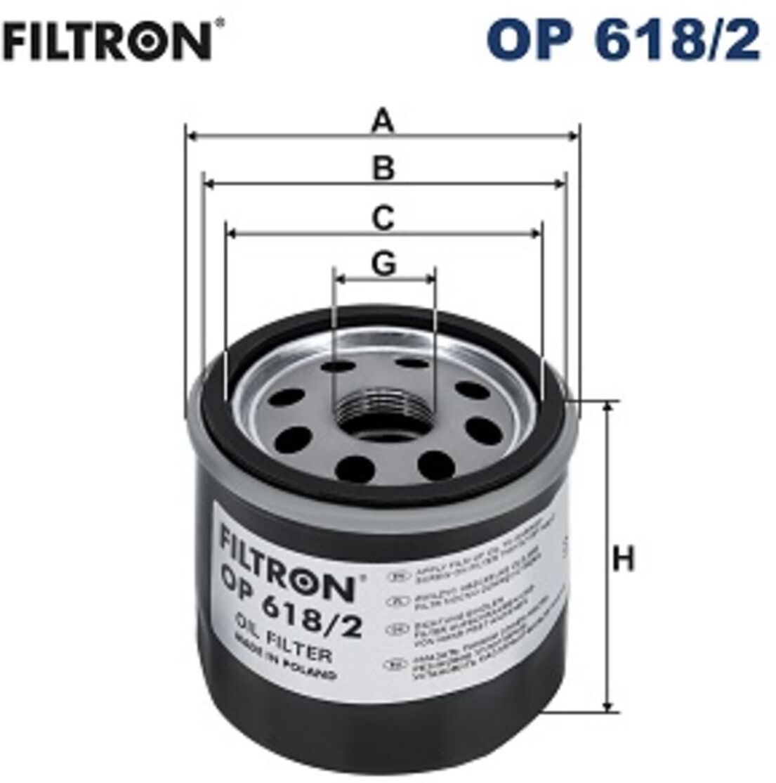 Ölfilter FILTRON OP 618/2