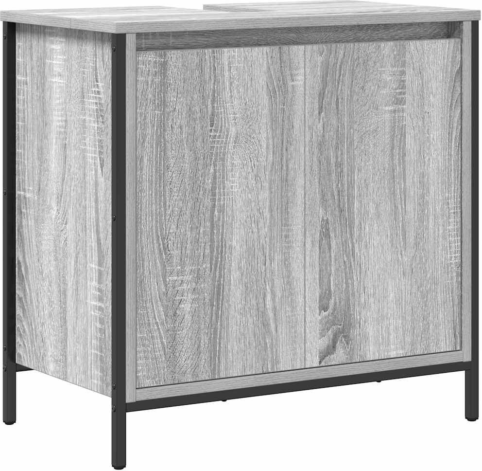 vidaXL Armário para lavatório cinza Sonoma 60x34,5x60 cm Gris