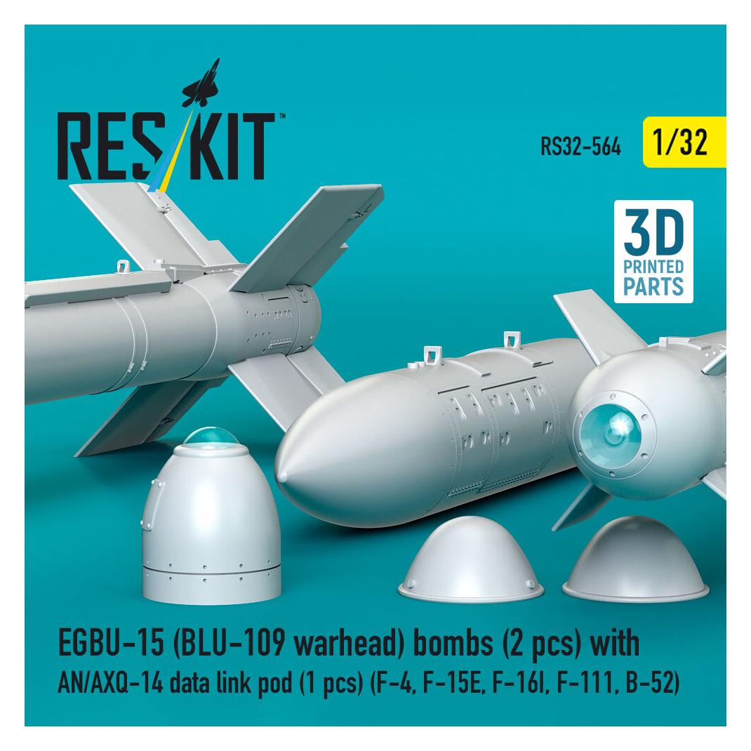 ResKit EGBU-15 (BLU-109 warhead) bombs (2 pcs) with AN/AXQ-14 data link pod (1 pcs) (F-4, F-15E, F-16I, F-1 (RS32-0564)