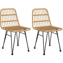 vidaXL Gartenstühle 2 Stk. 48x62x84 cm PE-Rattan