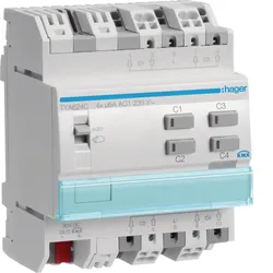 Hager TYA624C Rollladen-/Jalousieaktor 4-fach KNX, 230V