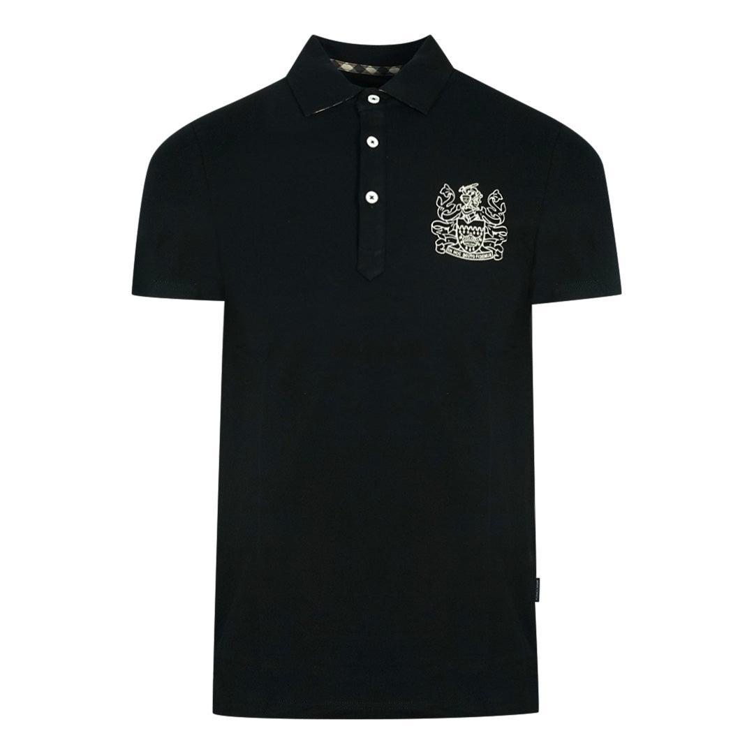 Aquascutum Unisex Volwassen Aldis Borstlogo Poloshirt (Zwart)