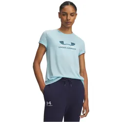 UNDER ARMOUR Tech Branded T-Shirt Damen 293 - opal blue/blackout navy XL