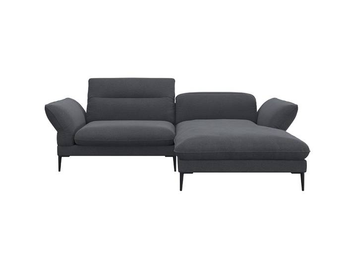Modernes Ecksofa Tiara Stoff anthrazit B 241 cm T 88 cm - Ecksofa