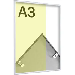 SPRINTIS Alu-Bilderrahmen A3, 29,7 x 42 cm, matt, silber, eleganter 9 mm Aluminiumprofil-Rahmen mit Styrol-Front, ideal für Fotos und Postkarten, Aluminium, PS, MDF