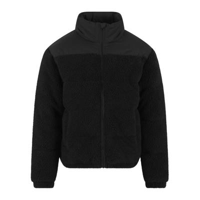 Steppmantel URBAN CLASSICS "Urban Classics Teddy Puffer Jacket", Herren, Gr. L, schwarz, 100% Polyester, Mäntel Steppmantel