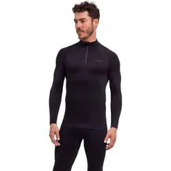 FALKE Herren Unterhemd MW Zip Shirt Tight m, Größe XXL in Schwarz Schwarz