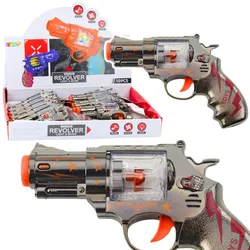 Spielzeugpistole, Revolver, Magazin mit Bällen, Lichtern und Geräuschen