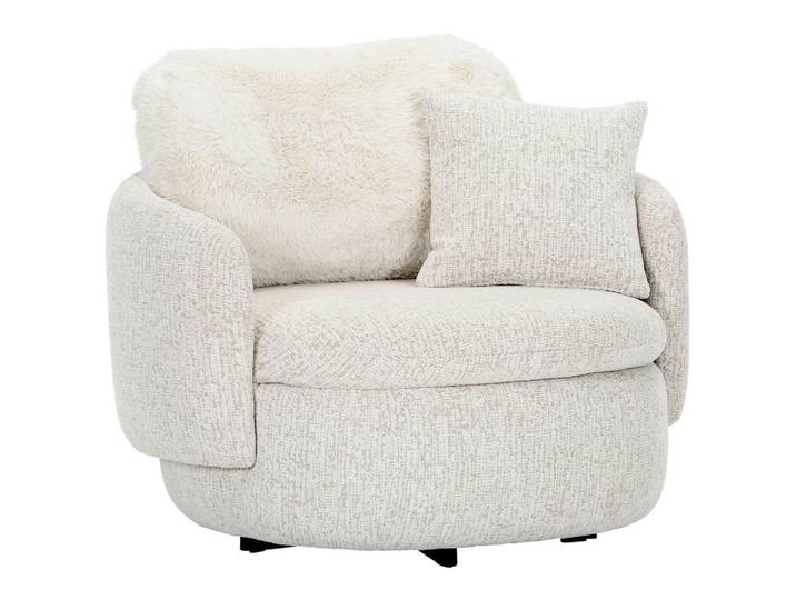 Sessel Shania, Beige, Metall, Füllung: Schaumstoffflocken,Schaumstoffflocken, 103x70x100 cm, Stoffauswahl, Sitzfläche 360° drehbar, Wohnzimmer, Sessel, Sonstige Sessel