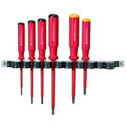 PB Swiss Tools, Schraubenzieher, Elektriker-Schraubendreher-Sortiment, 6-teilig für Schlitz und Phillips, vollisoliert