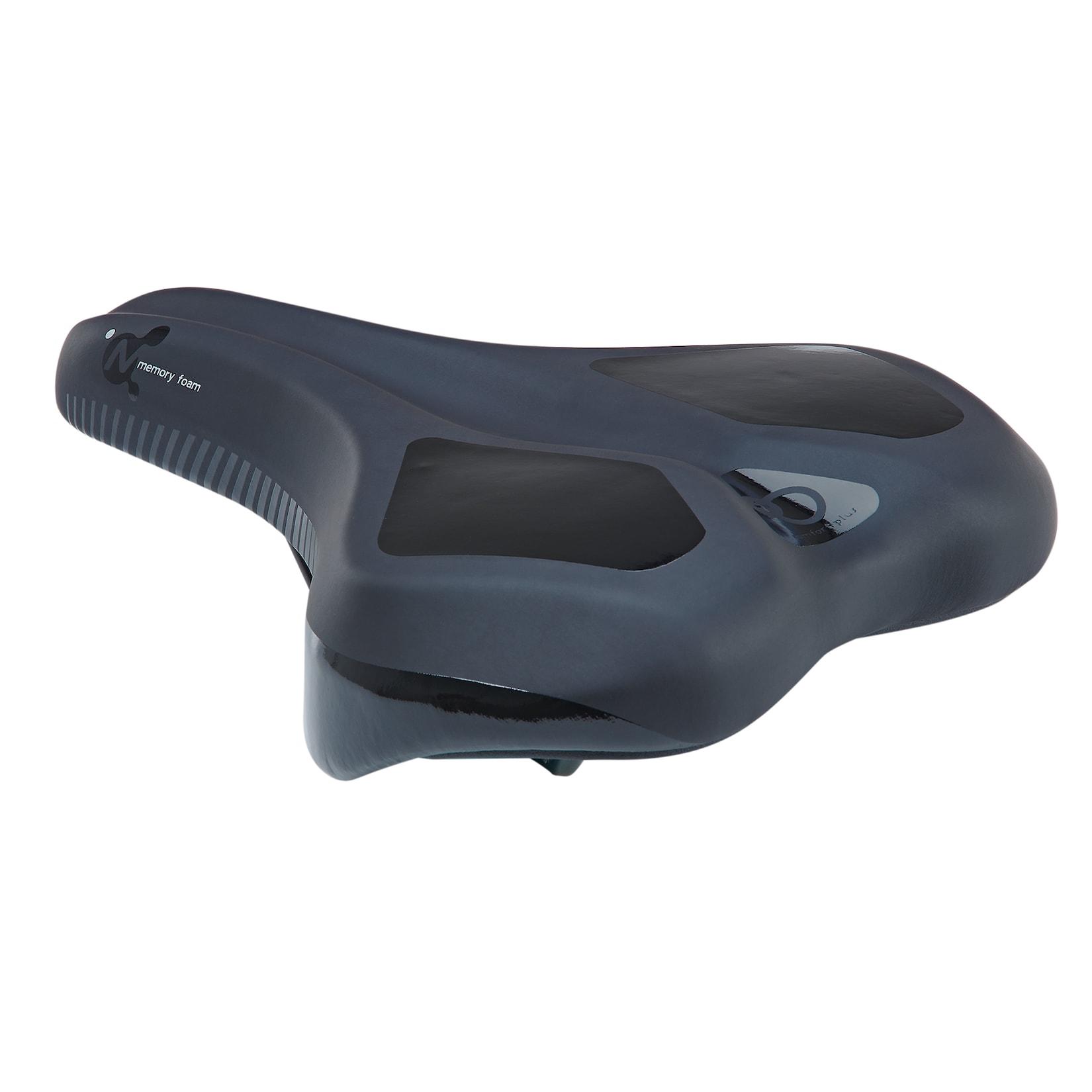 Touren-City-Sattel, mit Memory Foam Technologie, mit Fixierungsskala, Farbe: schwarz