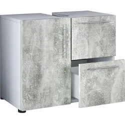Waschbeckenunterschrank Flandu ca. 61 cm Beton/Weiß