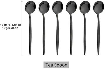 Modern Mode Marketplace Gold Coffee Spoons Stainless Steel Teaspoons Dessert Spoon Set black