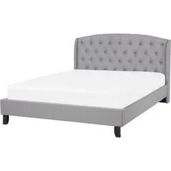 POLSTERBETT 140/200cm Hellgrau Bordeaux
