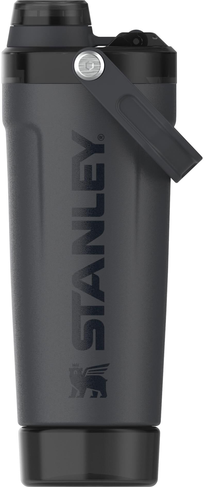 Trinkflasche STANLEY "Activate 600 ml", grau (schwarz), Trinkflaschen, 600ml, Edelstahl, Trinkflasche, Spülmaschinenfest schwarz 600ml