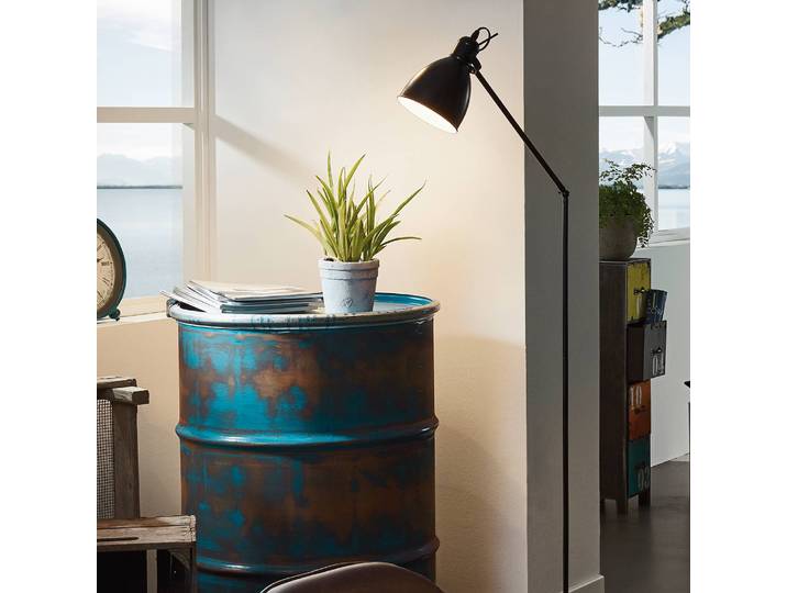 Lampadaire Ø 23cm Noir Acier verni E27