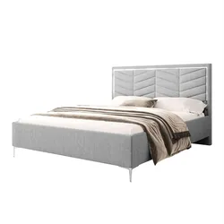 POLSTERBETT AURORA II 180x200 mit Bettkasten Boston Light Grey