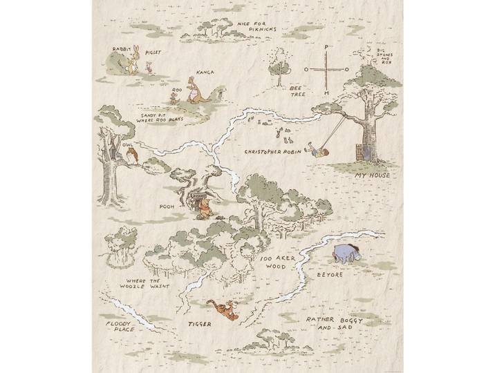 FOTOTAPETE WINNIE THE POOH MAP