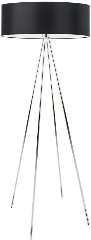 17 Stories Arnesha 157cm Traditional Floor Lamp Chrome/Black 157cm H X 60cm W X 60cm D