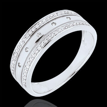 Edenly Ring Zauberwelt - SternkrÃ¶nchen - GroÃŸes Modell - WeiÃŸgold - 9 Karat