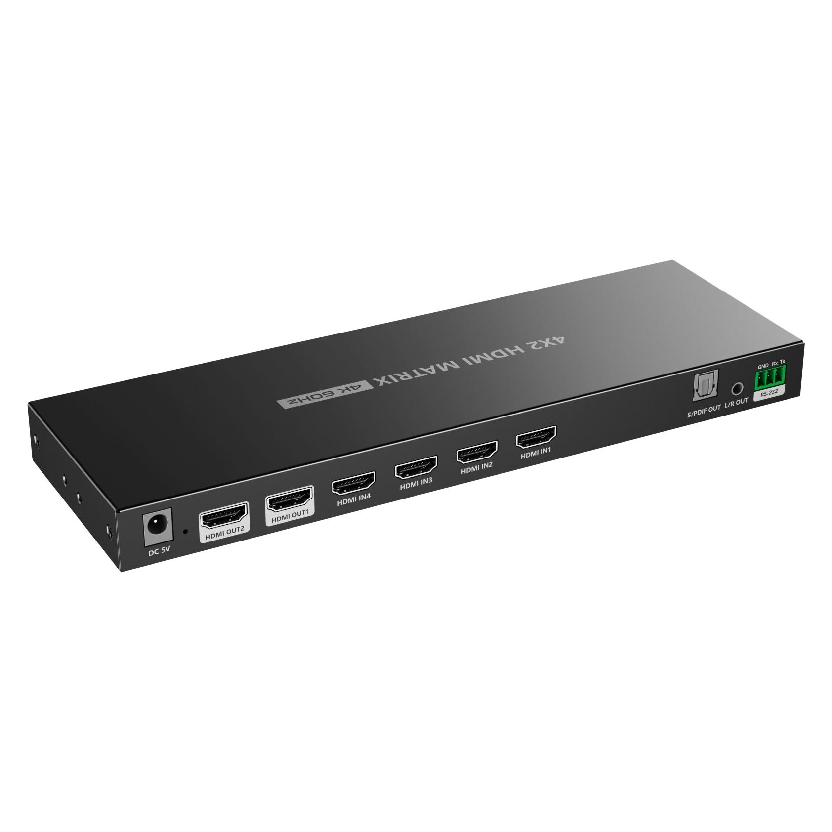 PremiumCord HDMI matrix switch 4:2, UHD 4Kx2K HDR (khswit42f)