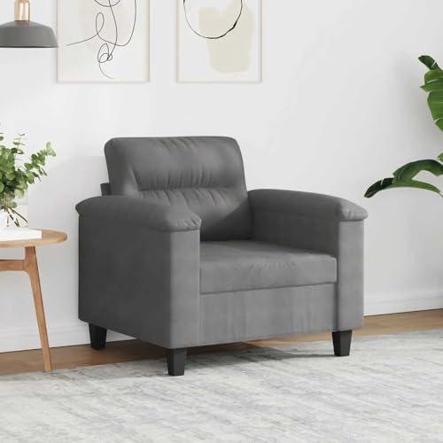 Dunkelgrauer Sessel, 60 cm, aus Mikrofaserstoff | Stabiler Metallrahmen, gepolsterte Sitzfläche, modernes Design, maximale Belastung 110 kg