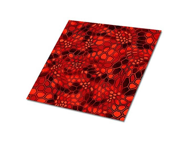 Decormat Selbstklebende Vinylfliesen Bodenbeläge PVC Dekoartikel Aufkleber Wandfliesen für die Küche Rot Fliesenaufkleber Satz von 9 Fliesen - 30x30 cm - Sechsecke tarnen
