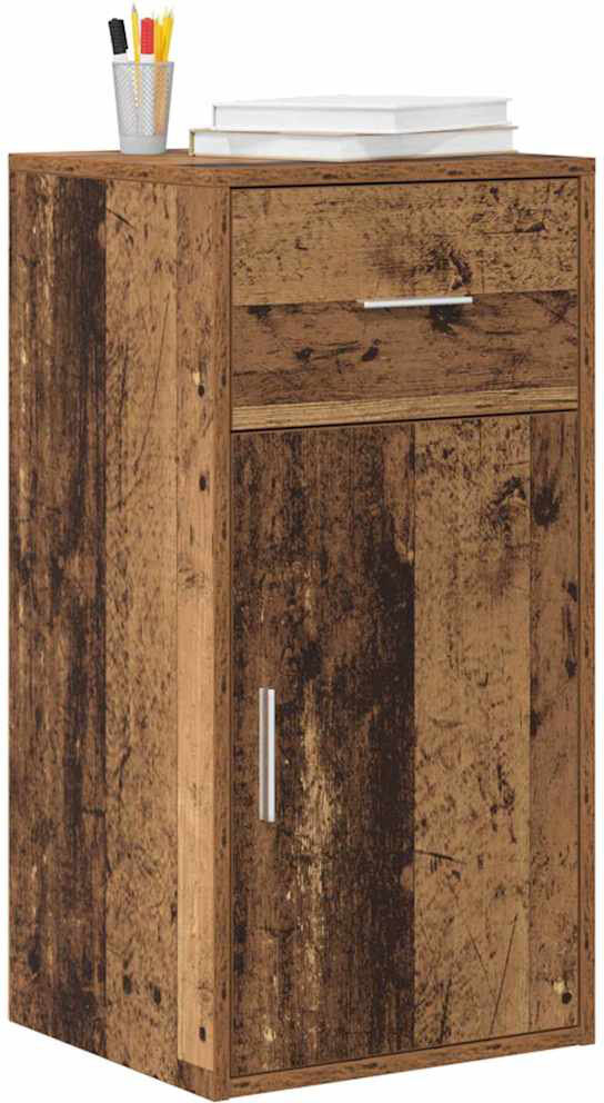 17 Stories Sideboard 38 X 34.5 X 75 Cm Engineered Wood Old Wood 75cm H X 38cm W X 34.5cm D