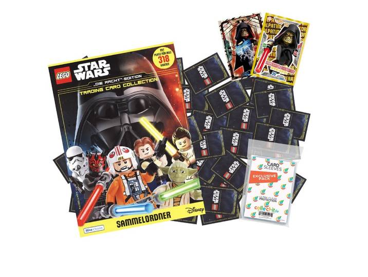 Star Wars Sammelkarte LEGO Star Wars Serie 4 Alle 250 Basiskarten + Mappe +collect-it Hüllen