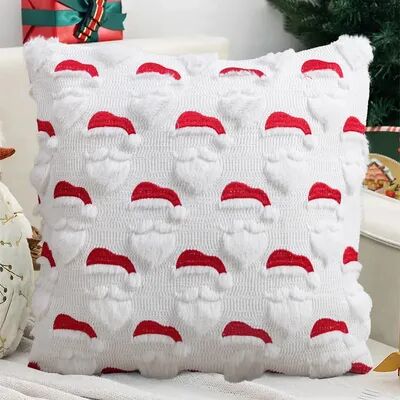 Perfect Picks Market Cozy Knitted Christmas Cushion Cover With Santa & Tree Design For Sofa And Holiday Home Decor santa Claus