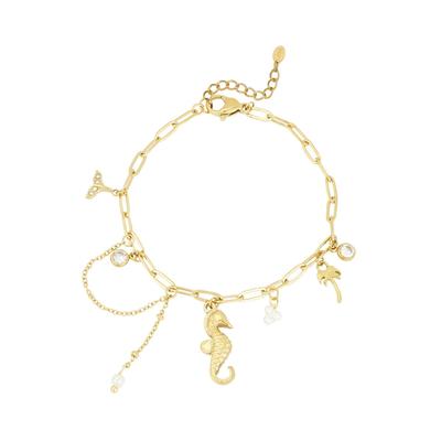 Charm-Armband ADELIA´S "LIVAYA", gold (goldfarben), Armbänder, Damen, yehwang_16, Stahl, Charm-Armband, Modisch mit Seepferdchen-Anhänger