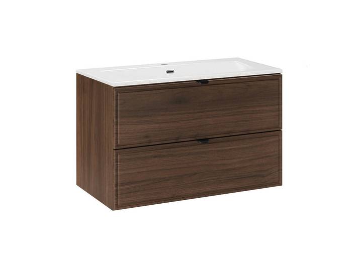 Petits-meubles Waschtisch 81cm Elias Dunkles Holz, Braun, Holzwerkstoff, 81x50x46 cm, Badezimmer, Waschbecken & Armaturen, Waschtische