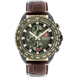 SWISS MILITARY HANOWA - STONE MARTEN - Chronograph - Lederarmband - dark brown - green dial