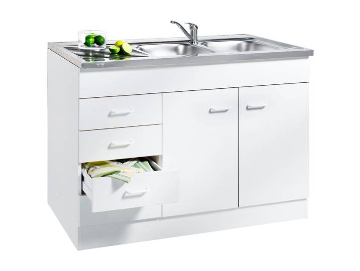 Spülenschrank KOCHSTATION KS-Elster , braun (buchefarben), B:120cm H:85cm T:60cm, Holzwerkstoff, Schränke, Spülenschrank, Breite 120 cm